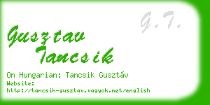 gusztav tancsik business card